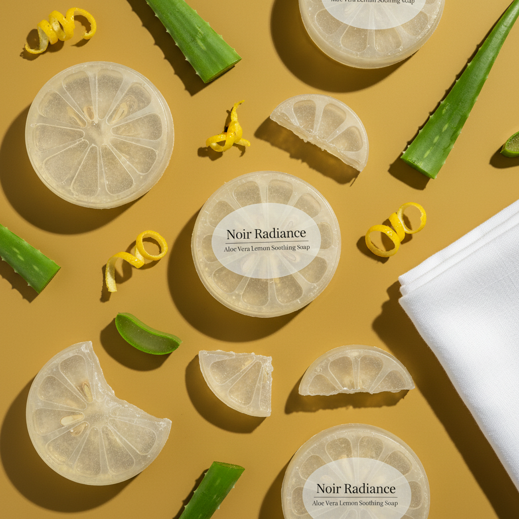 Aloe Vera Lemon Soap - Flat Lay